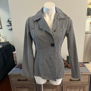 Super Low Fat women’s Black and white polka dot peacoat